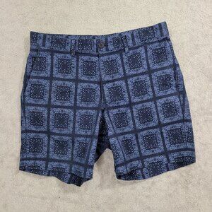 Michael Kors Mens Blue Patterned Shorts Size 31 Cotton & Elastane  JCT